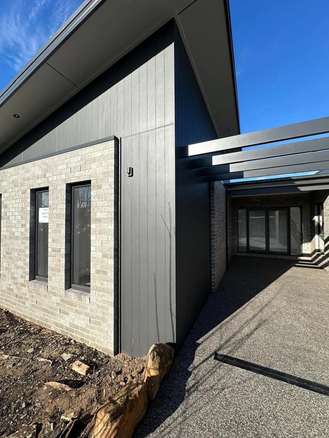 Cladding and brickwork detail